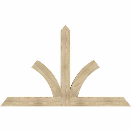 Ekena Millwork Richland Rough Sawn Timber Gable Bracket, Douglas Fir, 84"W x 53"H x 4"D x 6"F, 15/12 Pitch GBW084X53X0406RIC00RDF